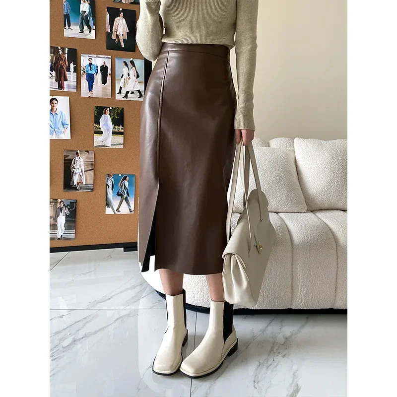 2023 Women PU Leather Midi Skirt Autumn Winter Ladies Hip Slit Pencil Skirt office Female A Line High Waist Long Maxi PU Skirt
2023 Women PU Leather Midi Skirt Autumn Winter Ladies Hip Slit Pencil Skirt office Female A Line High Waist Long Maxi PU Skirt