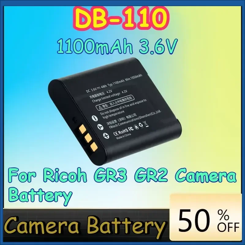 DB-110 1100mAh 3.6V High-Quality in Stock Battery for Ricoh GR3 GR2 Camera Battery
DB-110 1100mAh 3.6V High-Quality in Stock Battery for Ricoh GR3 GR2 Camera Battery