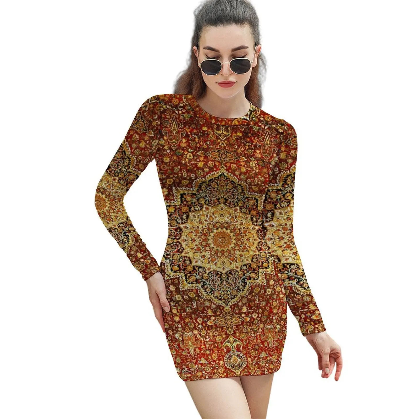 Khorasan Antique Persian Carpet Print Long-Sleeved Sheath Dress dresses summer Women's dress dress for women 2024
Khorasan Antique Persian Carpet Print Long-Sleeved Sheath Dress dresses summer Women's dress dress for women 2024