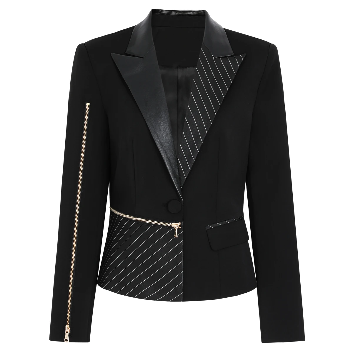 2610 High-Quality Spring And Autumn New Fashionable Commuter Women's Suit Classic Zipper Splicing Western-Style Top Coat
2610 High-Quality Spring And Autumn New Fashionable Commuter Women's Suit Classic Zipper Splicing Western-Style Top Coat