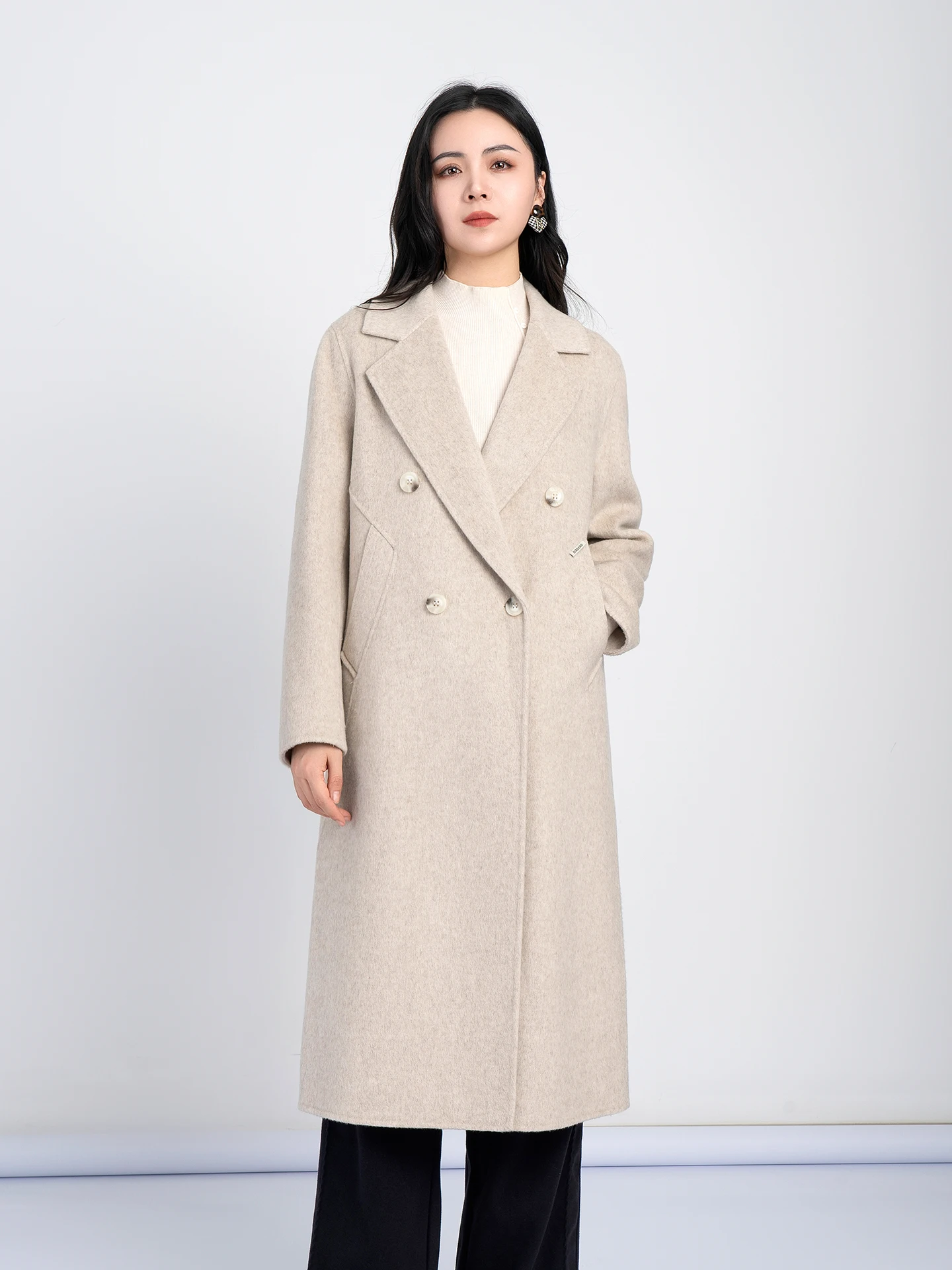 Ele mat, зимнее шерстяное пальто для женщин, двубортное пальто с лацканами, дизайн Camere, модная верхняя одежда средней длины
Ele mat, зимнее шерстяное пальто для женщин, двубортное пальто с лацканами, дизайн Camere, модная верхняя одежда средней длины