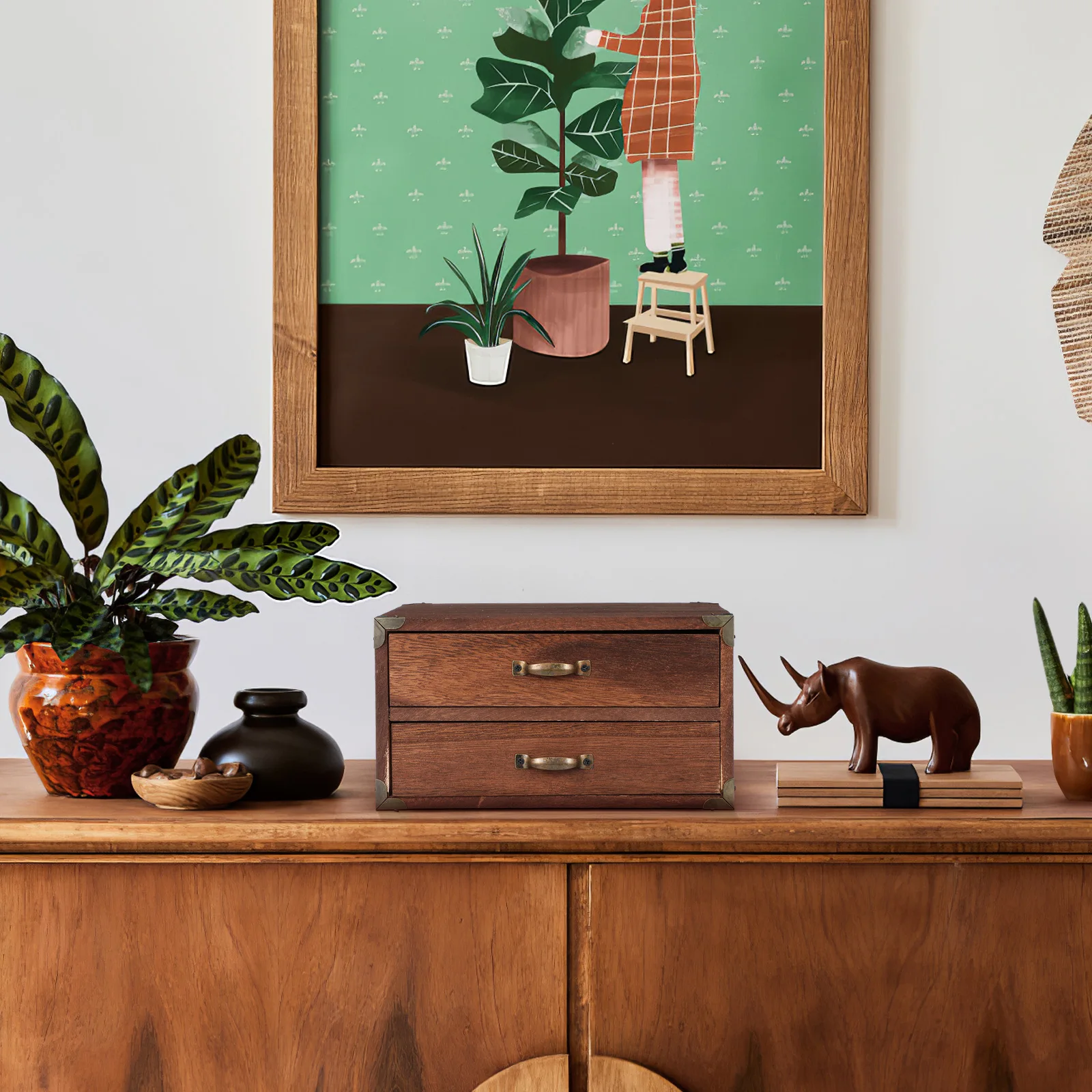 Two Drawers Vintage Wooden Desktop Storage Box Drawer Style Desk Organizer Office Stationery Storage Box for Home Use
Two Drawers Vintage Wooden Desktop Storage Box Drawer Style Desk Organizer Office Stationery Storage Box for Home Use