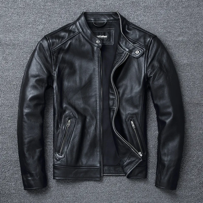 Men Cafe Racer Jackets Black Vintage Motorcycle Jacket Retro Stand Collar Motorbiker Cowhide Leather Clothing Winter Size 6XL
Men Cafe Racer Jackets Black Vintage Motorcycle Jacket Retro Stand Collar Motorbiker Cowhide Leather Clothing Winter Size 6XL