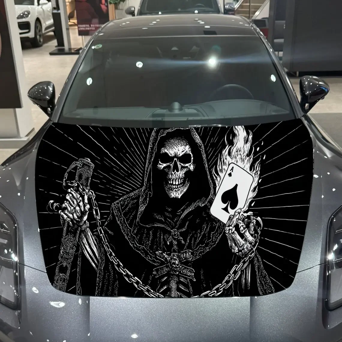 Cloak Skeleton Chain Car Hood Sticker PVC Self Waterproof Stick, Striking Auto Exterior Accessories Decor Protect Gift for Lover
Cloak Skeleton Chain Car Hood Sticker PVC Self Waterproof Stick, Striking Auto Exterior Accessories Decor Protect Gift for Lover