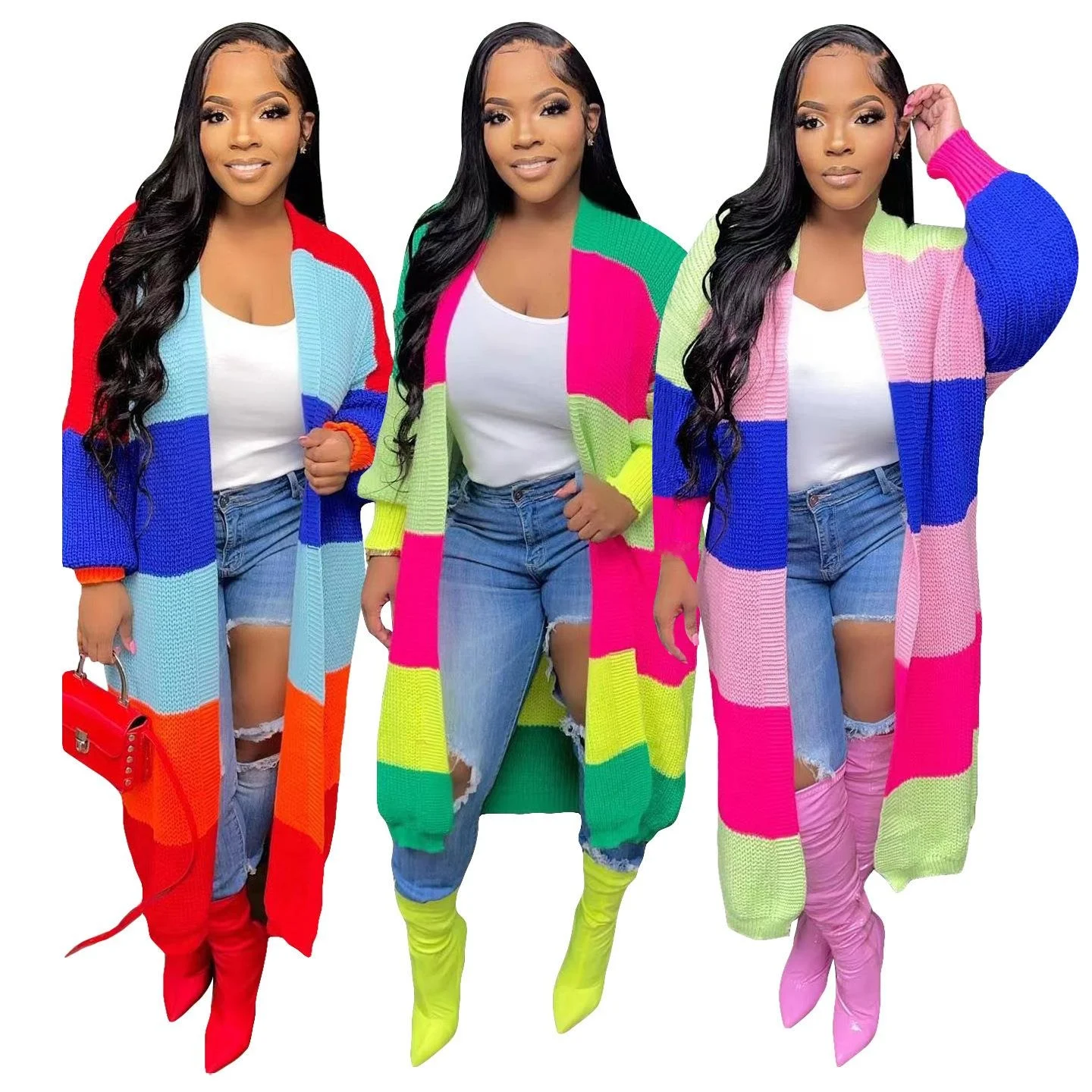 TS235 Women's Casual Color Blo Open Cardigan Hand Knitted Outerwear Loose Fit Long Sve round Ne Polyester Fiber
TS235 Women's Casual Color Blo Open Cardigan Hand Knitted Outerwear Loose Fit Long Sve round Ne Polyester Fiber