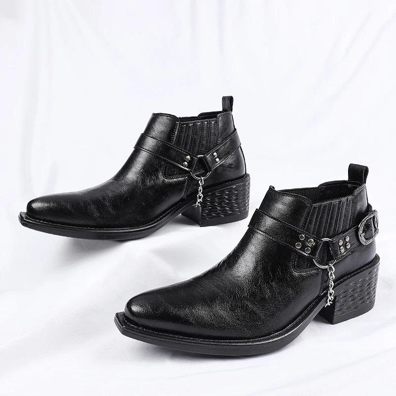Men Genuine Leather High Heel Height Increase Formal Dress Boots Wedding Banquet Business Comfortable Elevator Cuban Heel Shoes
Men Genuine Leather High Heel Height Increase Formal Dress Boots Wedding Banquet Business Comfortable Elevator Cuban Heel Shoes