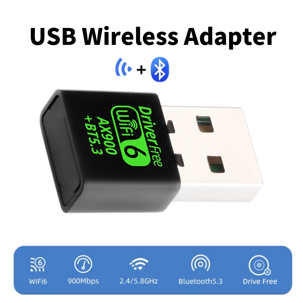 Комбинированный адаптер Wi-Fi6 и Bluetooth5.3, 900 Мбит/с, двухдиапазонная беспроводная сетевая карта 5G/2,4 ГГц, внешний USB-приемник для Windows 10/11
Комбинированный адаптер Wi-Fi6 и Bluetooth5.3, 900 Мбит/с, двухдиапазонная беспроводная сетевая карта 5G/2,4 ГГц, внешний USB-приемник для Windows 10/11