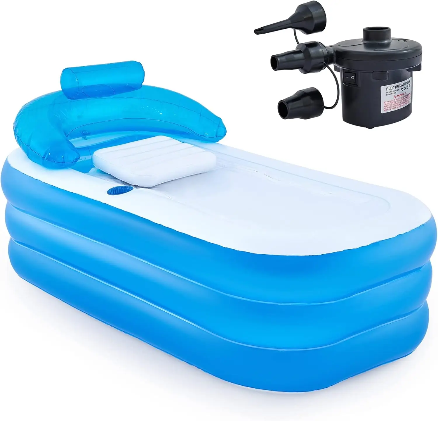 Inflatable Bathtub with Electric Air Pump and Bath Pillow Headrest, Portable Blow Up Tub for Adults, Outdoor or Indoor
Inflatable Bathtub with Electric Air Pump and Bath Pillow Headrest, Portable Blow Up Tub for Adults, Outdoor or Indoor
