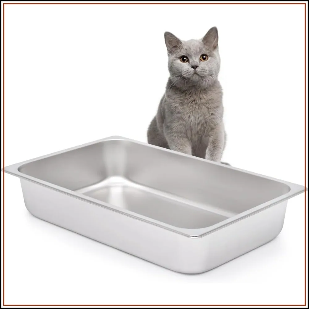 Stainless Steel Cat Litter Box for Elderly Cats, Arthritic Cats, Small Kittens, Non-Stick Smooth Surface, 21.1"L x 13.1"W x 4"H
Stainless Steel Cat Litter Box for Elderly Cats, Arthritic Cats, Small Kittens, Non-Stick Smooth Surface, 21.1"L x 13.1"W x 4"H