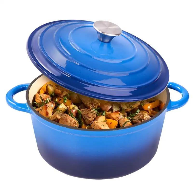 Эмалированная чугунная голландская духовка 6QT, с антипригарным покрытием, двойными ручками, с крышкой для выпечки и приготовления пищи
Эмалированная чугунная голландская духовка 6QT, с антипригарным покрытием, двойными ручками, с крышкой для выпечки и приготовления пищи