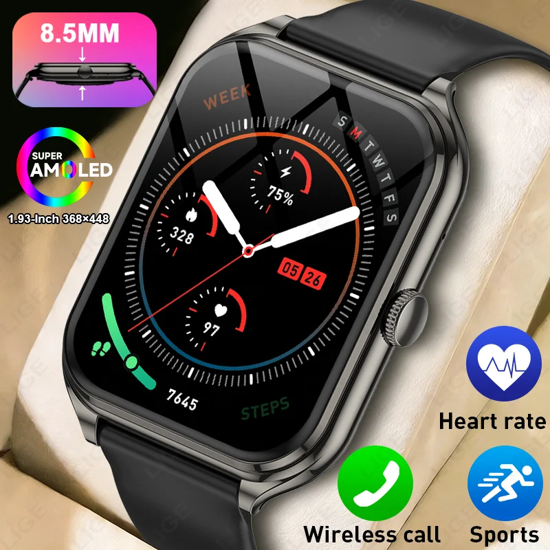 LIGE New 8.5MM Ultra Thin Smart Watch 1.93" AMOLED Bluetooth Call Smartwatch Health Monitor Fashion Sports Bracelet Men Women
LIGE New 8.5MM Ultra Thin Smart Watch 1.93" AMOLED Bluetooth Call Smartwatch Health Monitor Fashion Sports Bracelet Men Women