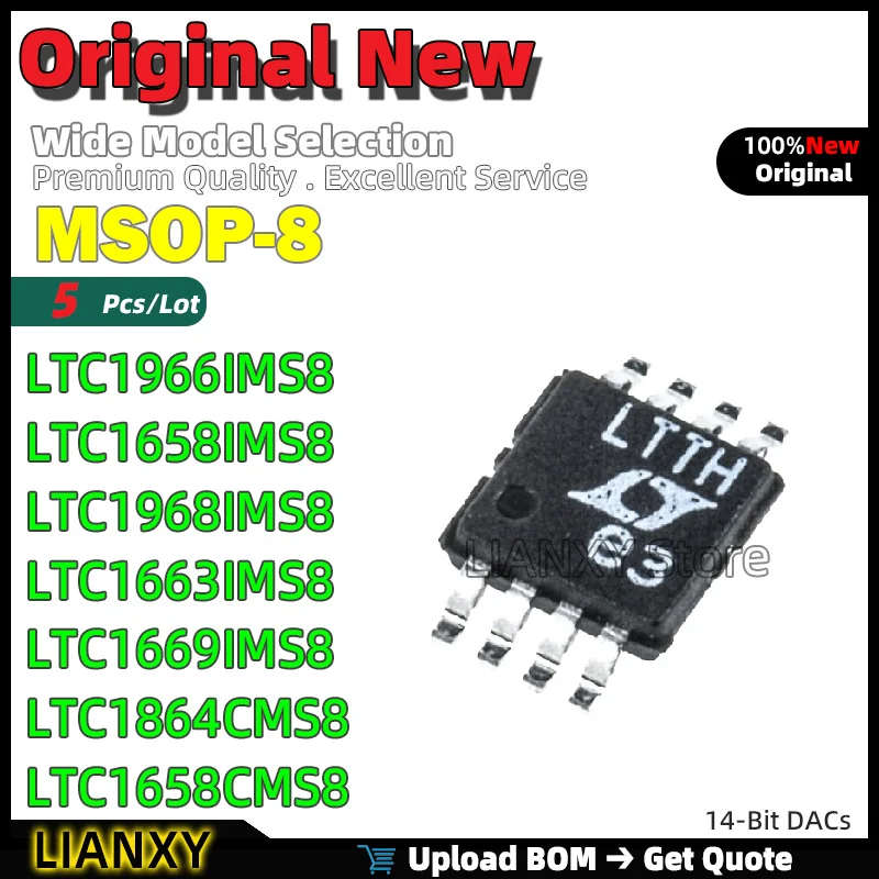 5 шт. MSOP-8 LTC1966IMS8 LTC1658IMS8 LTC1968IMS8 LTC1663IMS8 LTC1669IMS8 LTC1864CMS8 LTC1658CMS8 14-разрядные ЦАП, новый оригинальный
5 шт. MSOP-8 LTC1966IMS8 LTC1658IMS8 LTC1968IMS8 LTC1663IMS8 LTC1669IMS8 LTC1864CMS8 LTC1658CMS8 14-разрядные ЦАП, новый оригинальный