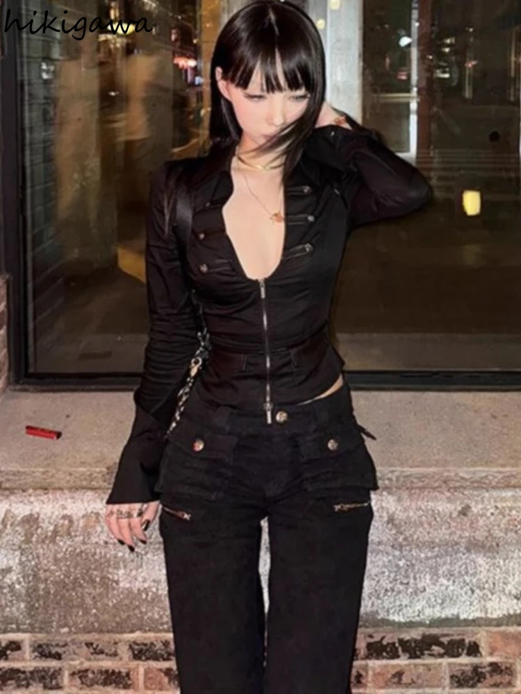 Harajuku Sexy Y2k Blouse Women Clothes Deep V-neck Long Sleeve Tunic Shirts 2025 Blusas Mujer De Moda Zipper Casual Crop Tops
Harajuku Sexy Y2k Blouse Women Clothes Deep V-neck Long Sleeve Tunic Shirts 2025 Blusas Mujer De Moda Zipper Casual Crop Tops