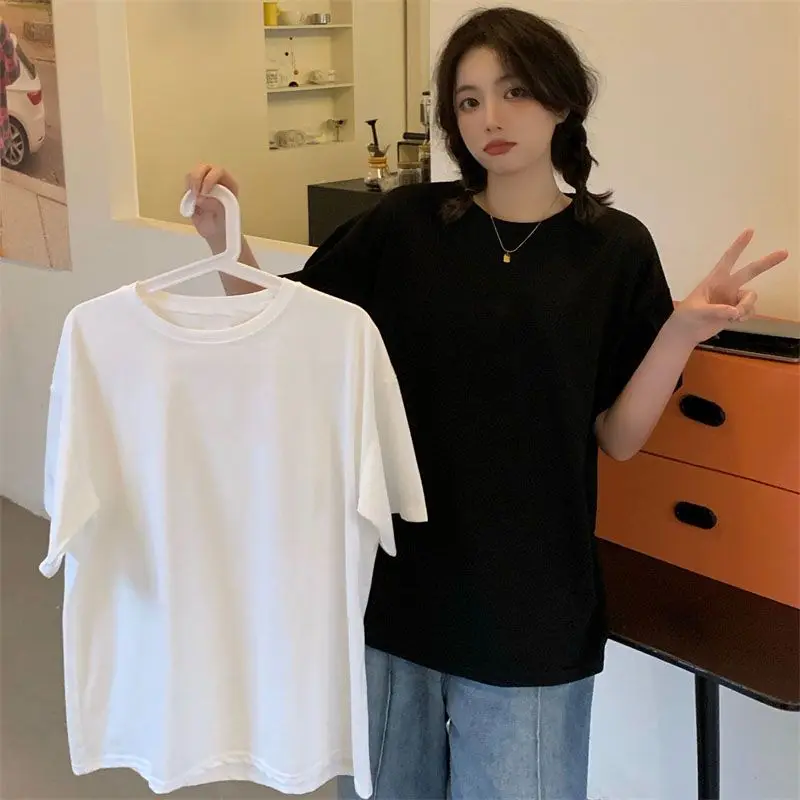 Pure Cotton Short Sleeved T-shirt for Women Loose and Versatile White Couple Outfit Oversized Top Summer Instagram New Clothes
Pure Cotton Short Sleeved T-shirt for Women Loose and Versatile White Couple Outfit Oversized Top Summer Instagram New Clothes