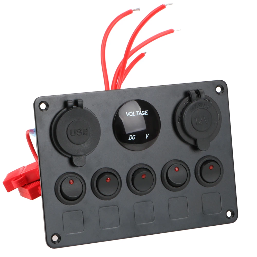 Car Marine Boat LED Rocker Switch Panel Digital Voltmeter Dual USB Port 12V Outlet Combination Waterproof
Car Marine Boat LED Rocker Switch Panel Digital Voltmeter Dual USB Port 12V Outlet Combination Waterproof