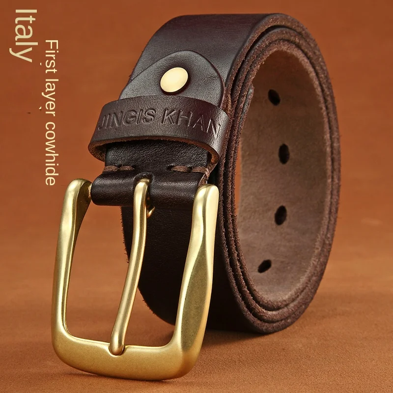 Brass buckle belt men's genuine leather real cowhide handmade pin buckle first layer cowhide men's belt youth versatile jeans
Brass buckle belt men's genuine leather real cowhide handmade pin buckle first layer cowhide men's belt youth versatile jeans