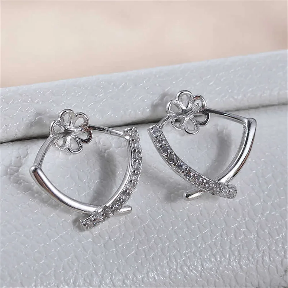 DIY Pearl Accessories S925 Sterling Silver Cross X-shaped Diamond Set Fashion Earrings Empty Tray Exquisite Temperament Advanced
DIY Pearl Accessories S925 Sterling Silver Cross X-shaped Diamond Set Fashion Earrings Empty Tray Exquisite Temperament Advanced