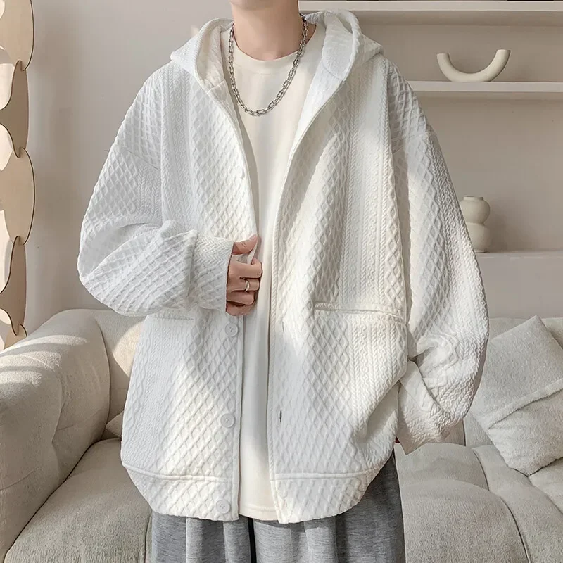 Men's New Spring Design Sense Jacquard Hooded Cardigan Hoodie Harbor Wind Texture Sense Jacket Jacket Jacket
Men's New Spring Design Sense Jacquard Hooded Cardigan Hoodie Harbor Wind Texture Sense Jacket Jacket Jacket