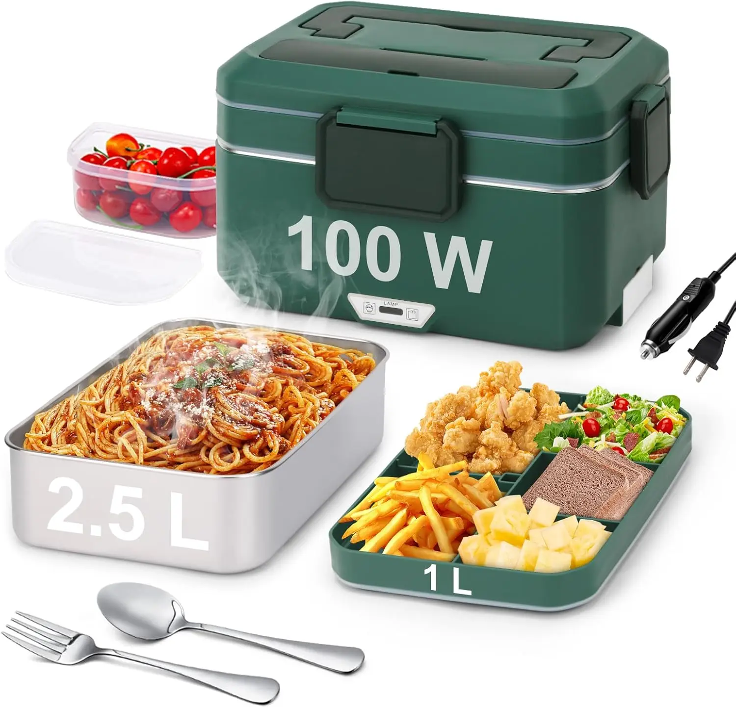 3.5L Heated Lunch Box for Adults, 100W Dual-Layer Food Warmer, Portable for Car/Truck/Work
3.5L Heated Lunch Box for Adults, 100W Dual-Layer Food Warmer, Portable for Car/Truck/Work