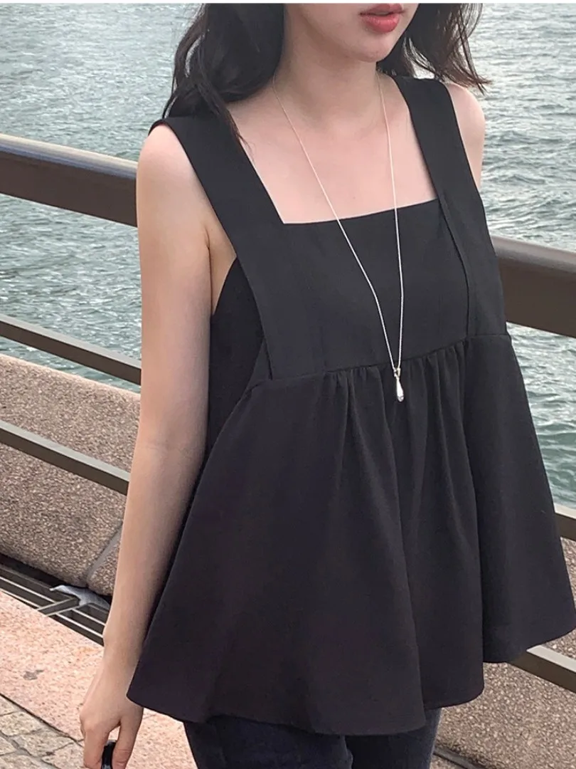 Korean Sle Square Collar Ba Buttonl Svel Vest irt Summer New Sweet Aosphere Loose Lace Trim Top
Korean Sle Square Collar Ba Buttonl Svel Vest irt Summer New Sweet Aosphere Loose Lace Trim Top