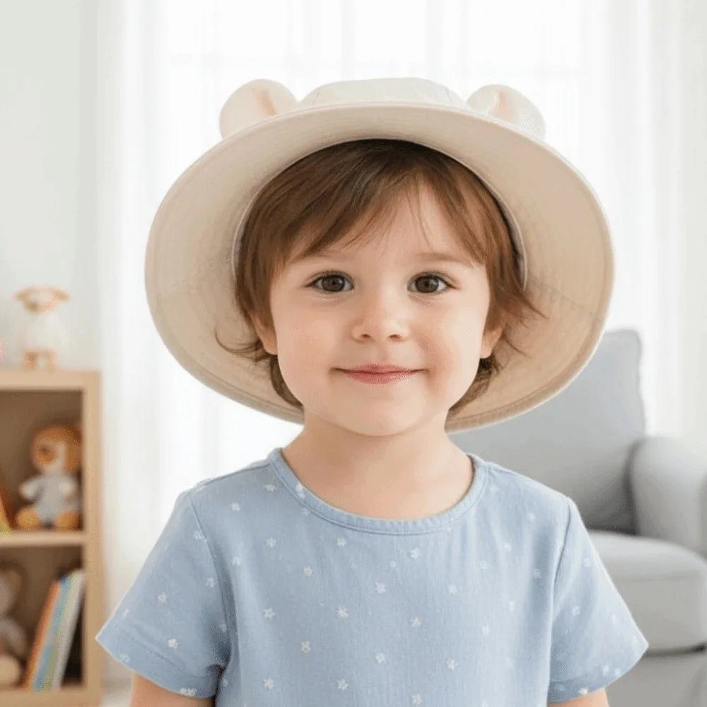 Breathable Children Fisherman Hat Solid Color Windproof Rope Sunshade Bucket Cap Comfortable Cartoon Bear Folding Baby Sun Hat
Breathable Children Fisherman Hat Solid Color Windproof Rope Sunshade Bucket Cap Comfortable Cartoon Bear Folding Baby Sun Hat