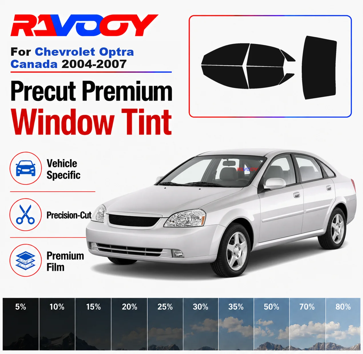 Premium Precut Window Tint Kit Front Windows Rear Windows Rear Windshield For Chevrolet Optra Canada 2004-2007 Nano Ceramic Film
Premium Precut Window Tint Kit Front Windows Rear Windows Rear Windshield For Chevrolet Optra Canada 2004-2007 Nano Ceramic Film