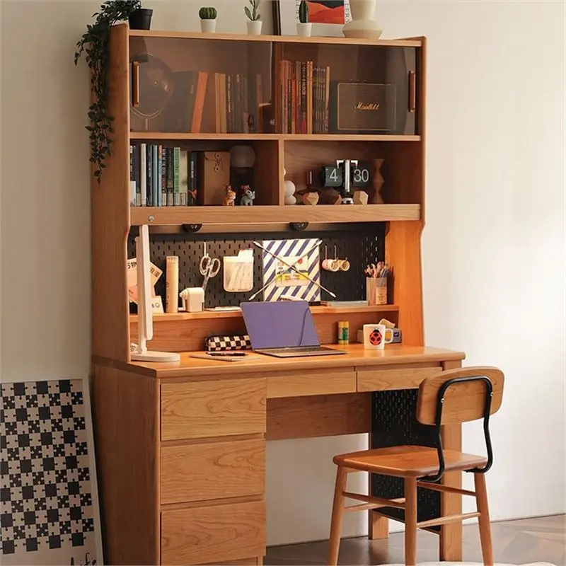 Nordic solid wood desk, household small apartment integrated bookcase, study bedroom bookshelf computer desk desk
Nordic solid wood desk, household small apartment integrated bookcase, study bedroom bookshelf computer desk desk