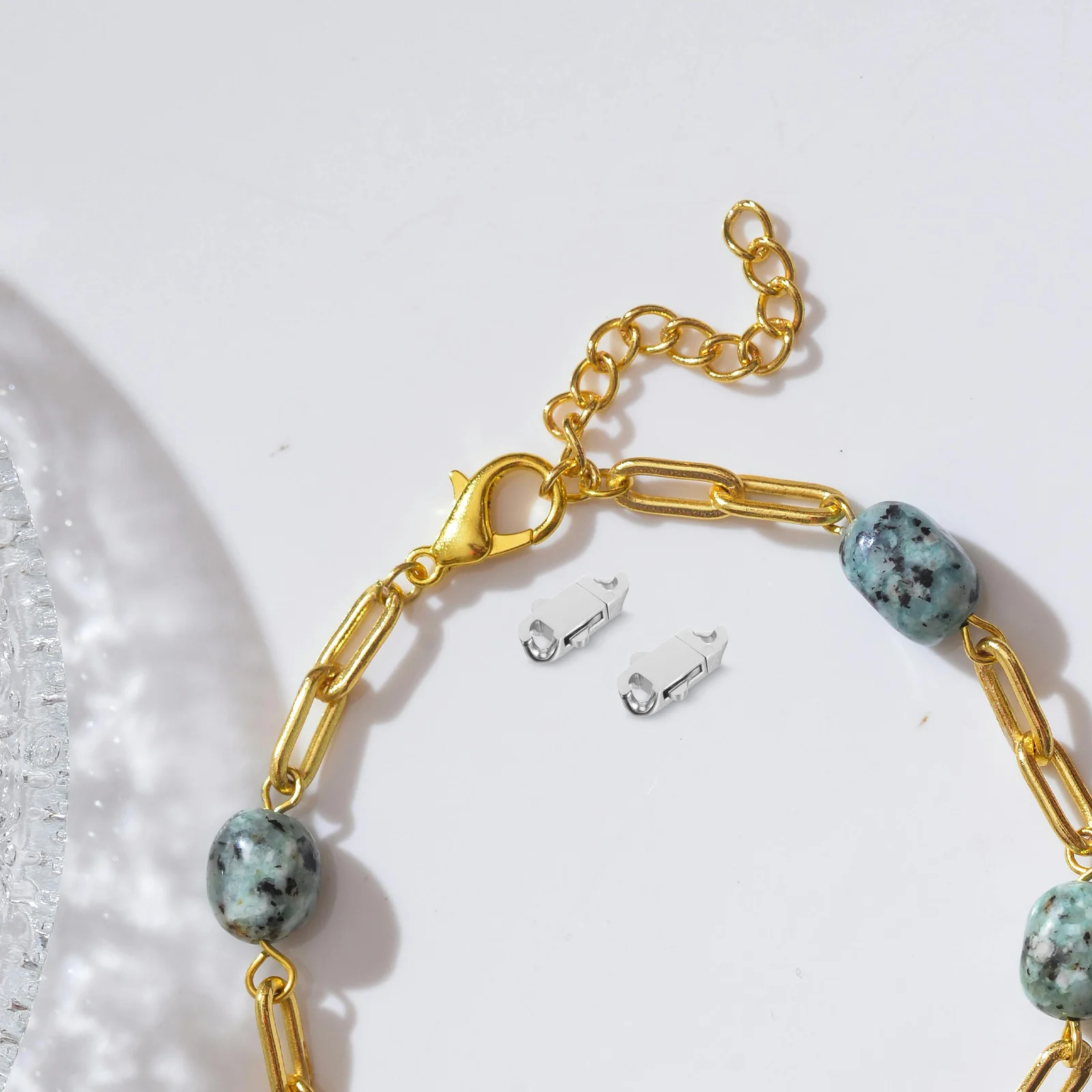 2Pcs Stainless Steel Spring Buckle Clasp -Resistant Jewelry Connector for Bracelets Necklaces DIY Making Toggle Latch
2Pcs Stainless Steel Spring Buckle Clasp -Resistant Jewelry Connector for Bracelets Necklaces DIY Making Toggle Latch