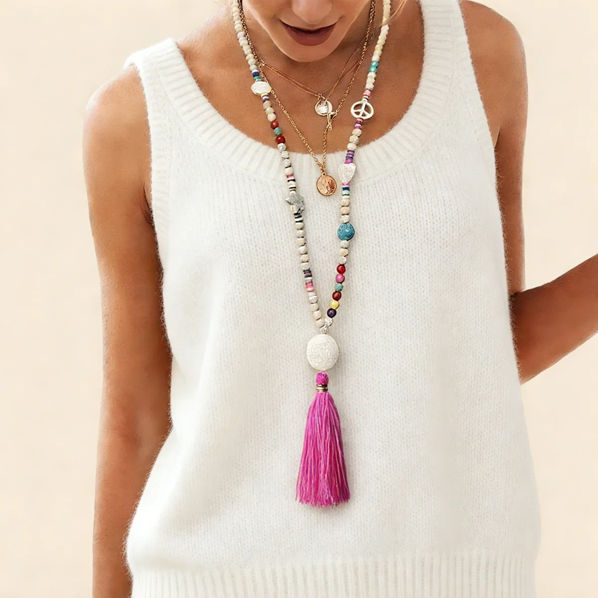 Wooden Beads Tassel Long Necklace Womens Bohemian Summer Beach Dresses Accessory Fashion Sweater Chain Mother's Day Gift
Wooden Beads Tassel Long Necklace Womens Bohemian Summer Beach Dresses Accessory Fashion Sweater Chain Mother's Day Gift