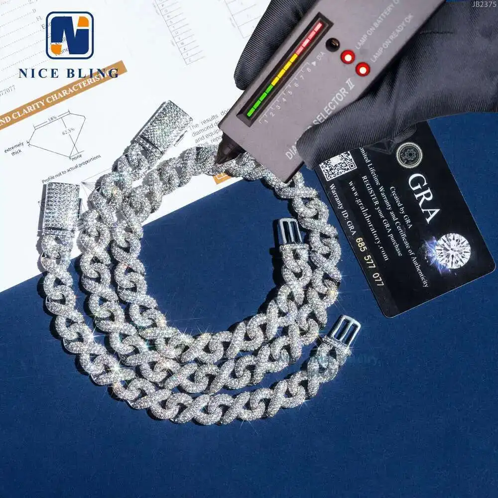 Popular Trendy Hip Hop Rich Choker Anklet 925 Silver Sterling 20 13mm Iced Out Vvs Moissanite Cuban Chain Necklace
Popular Trendy Hip Hop Rich Choker Anklet 925 Silver Sterling 20 13mm Iced Out Vvs Moissanite Cuban Chain Necklace