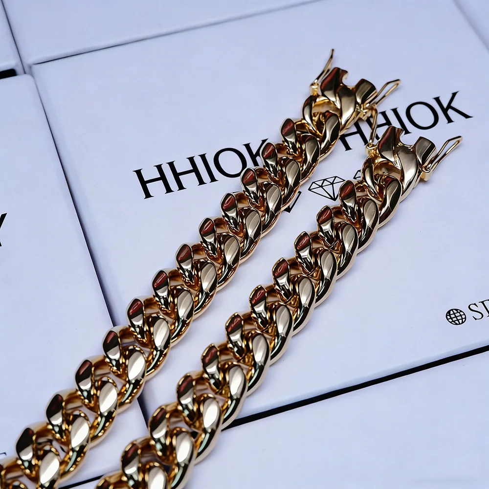 HHIOK 12MM Width Cuban Link Chain Men Stainless Steel Jewelry PVD 18K Gold Plated Hip Hop Miami Cuban Necklace Bracelet Gift
HHIOK 12MM Width Cuban Link Chain Men Stainless Steel Jewelry PVD 18K Gold Plated Hip Hop Miami Cuban Necklace Bracelet Gift