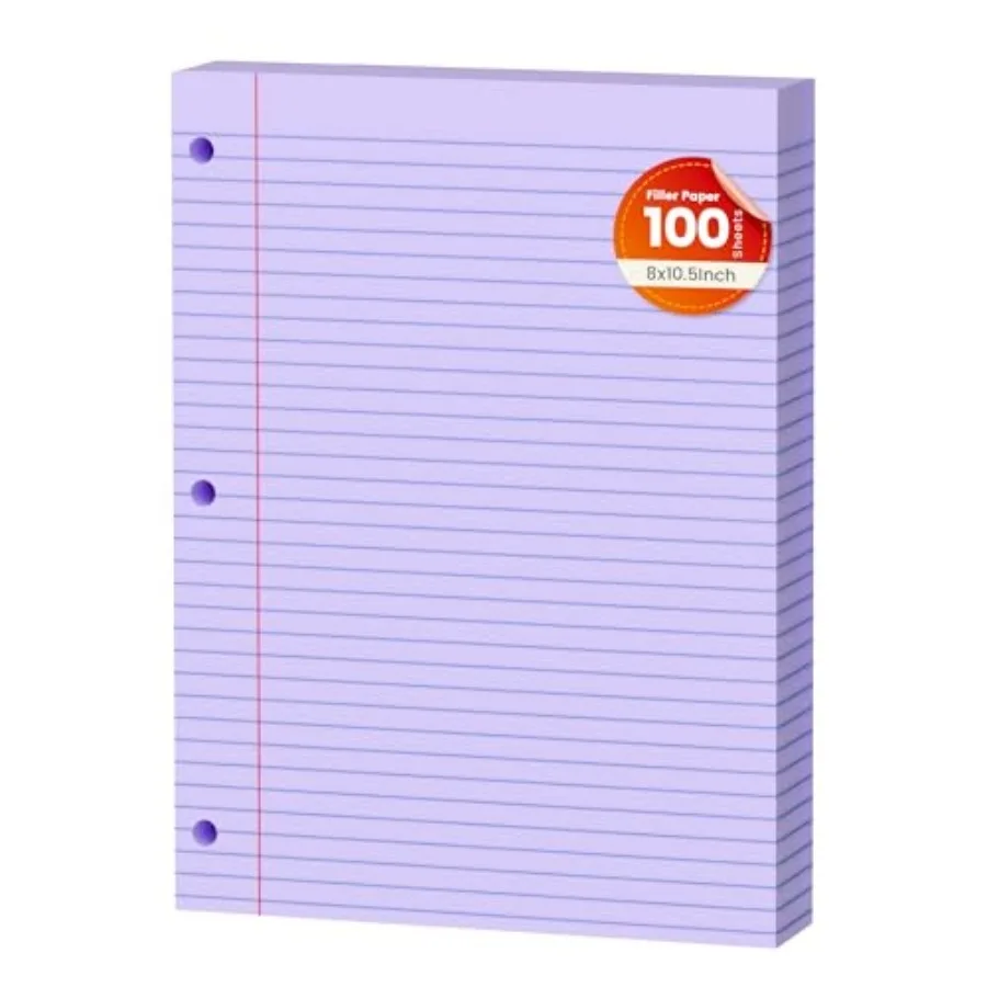 Loose Leaf Paper 00 Sheets Colored Filler Paper 8 * 0.5 College Ruled Paper 3-Hole Punched Paper for 3-Ring Binders Notebook Li
Loose Leaf Paper 00 Sheets Colored Filler Paper 8 * 0.5 College Ruled Paper 3-Hole Punched Paper for 3-Ring Binders Notebook Li