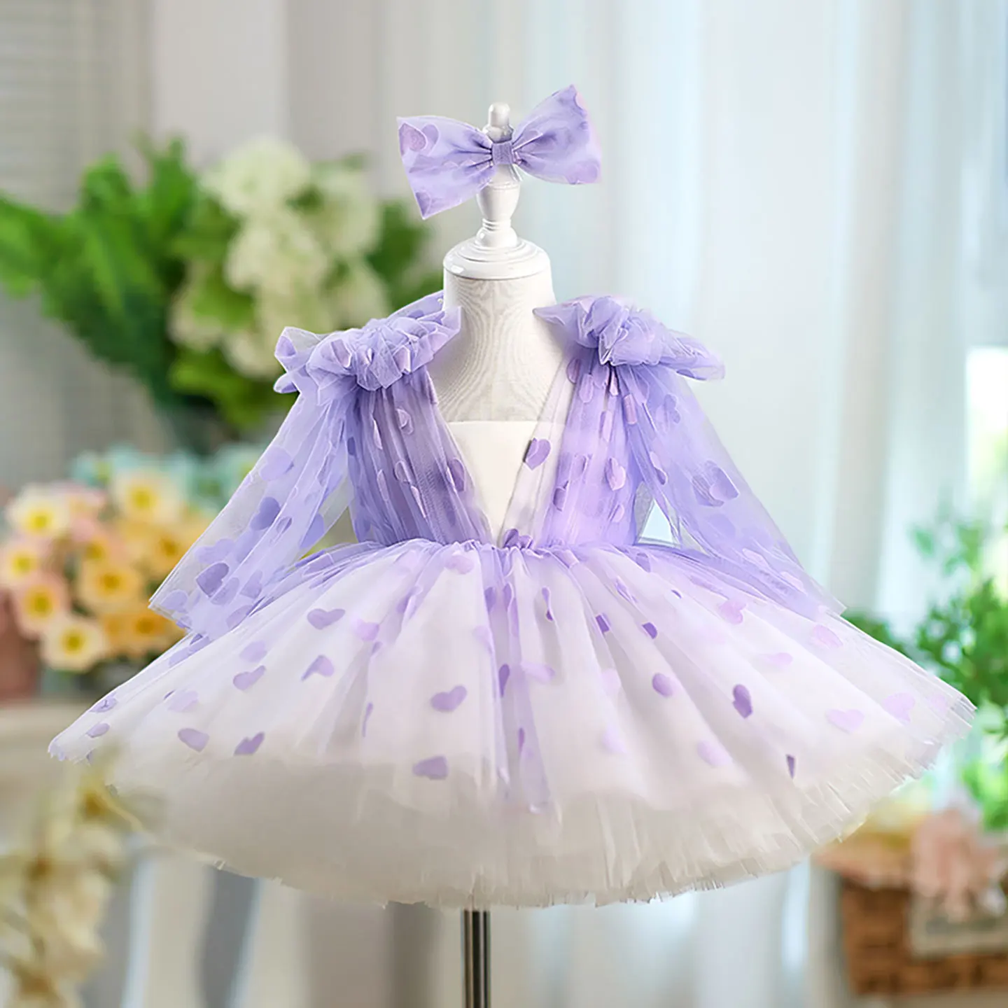Jill Wish D059 Lovely Arab Lilac Flower Girl Dresses with Hairband Bows for Baby Kids Wedding 1st Birthday Pageant Party Gown 
Jill Wish D059 Lovely Arab Lilac Flower Girl Dresses with Hairband Bows for Baby Kids Wedding 1st Birthday Pageant Party Gown