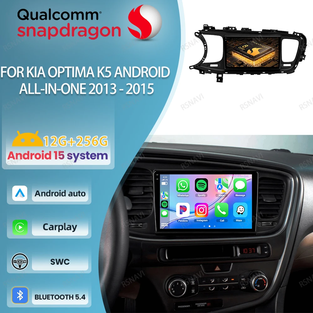 Car Radio Android 15 For KIA Optima K5 Android All-in-one 2013 - 2015 GPS Navigation BT DSP Autoradio Stereo 5G WIFI Multimedia
Car Radio Android 15 For KIA Optima K5 Android All-in-one 2013 - 2015 GPS Navigation BT DSP Autoradio Stereo 5G WIFI Multimedia