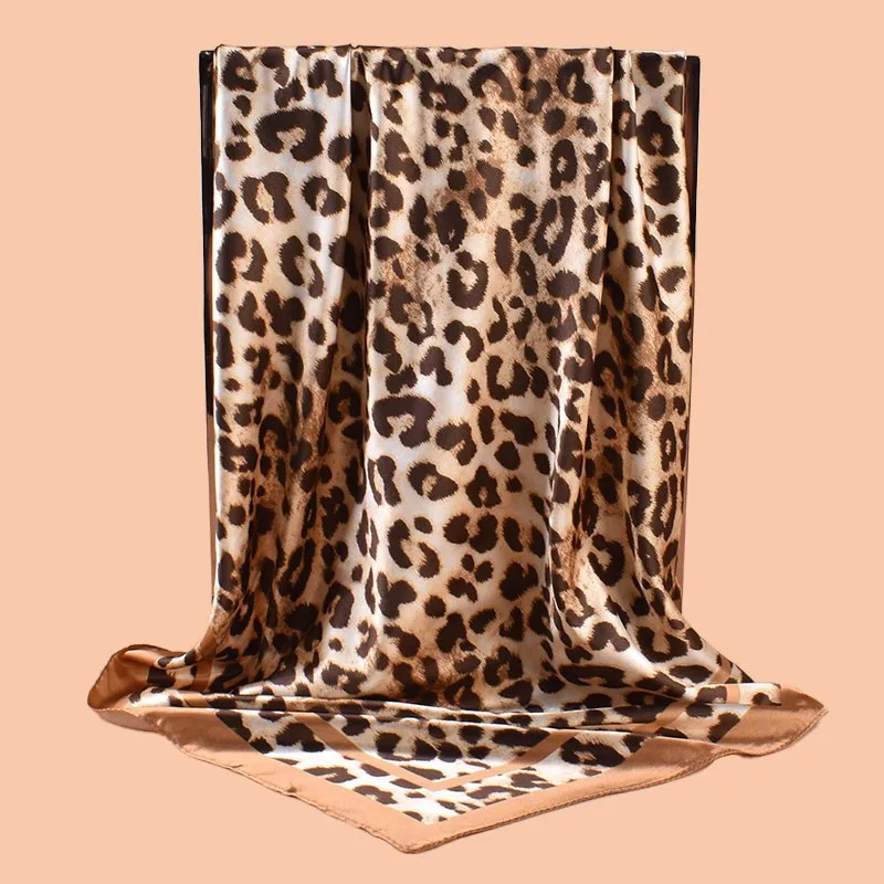 Luxury Leopard Print Female Satin Neck Scarf Square Hair Scarves Foulard Head Band Shawls Wraps Neckerchief Bandana Women 90cm
Luxury Leopard Print Female Satin Neck Scarf Square Hair Scarves Foulard Head Band Shawls Wraps Neckerchief Bandana Women 90cm