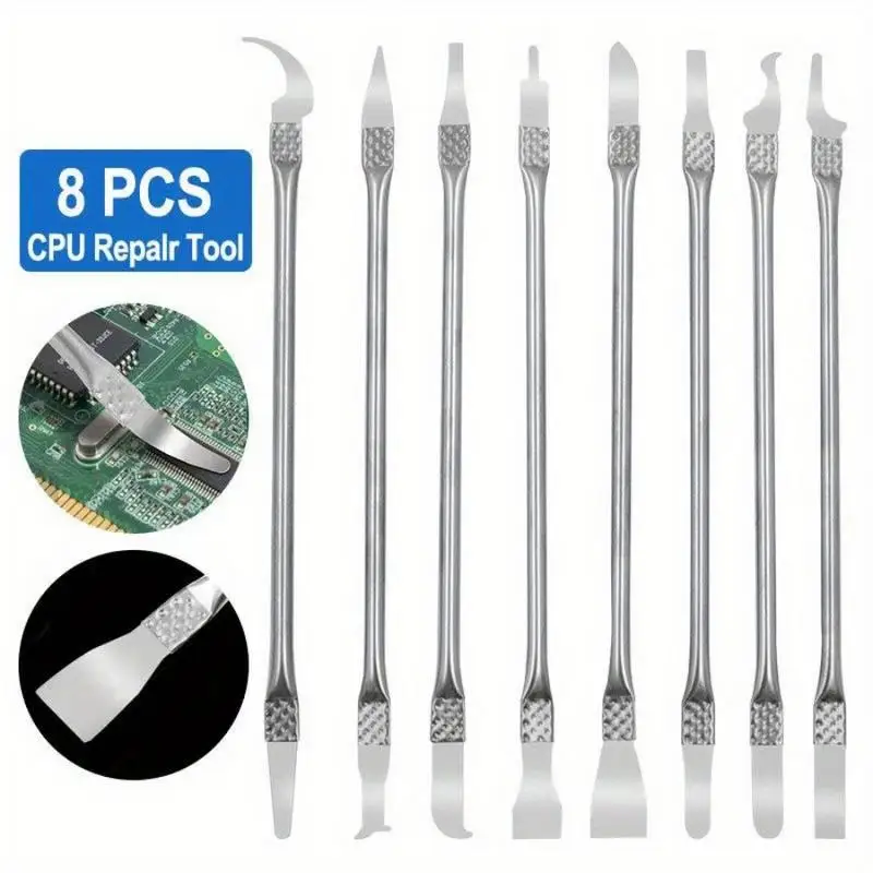 8PCS CPU Chip Removal Tools Mobile Phone Motherboard Dismantling Shovel Knife Carving Blade Thin Pry Glue Remover
8PCS CPU Chip Removal Tools Mobile Phone Motherboard Dismantling Shovel Knife Carving Blade Thin Pry Glue Remover