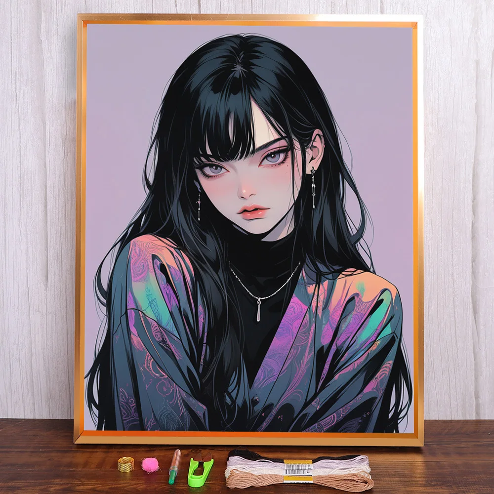 Cool Girl Printed Water-Soluble Canvas 11CT Cross Stitch Embroidery Set Handicraft Sewing Craft Handmade Sales Mulina Counted
Cool Girl Printed Water-Soluble Canvas 11CT Cross Stitch Embroidery Set Handicraft Sewing Craft Handmade Sales Mulina Counted