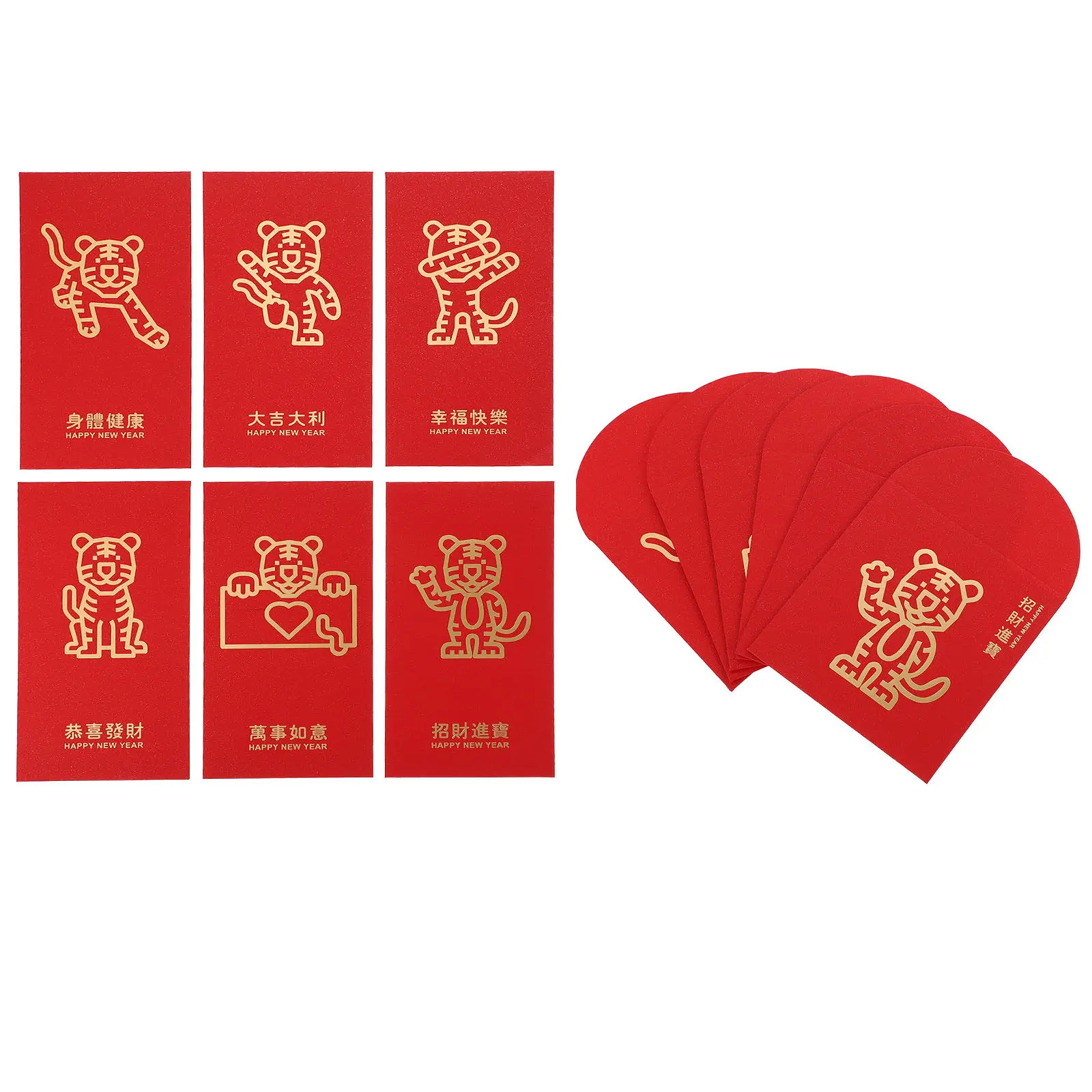 12Pcs Spring Festival Red Envelopes Tiger Year -Blocking Thicken Money Packets for New Year Gifts Wedding Ceremony
12Pcs Spring Festival Red Envelopes Tiger Year -Blocking Thicken Money Packets for New Year Gifts Wedding Ceremony