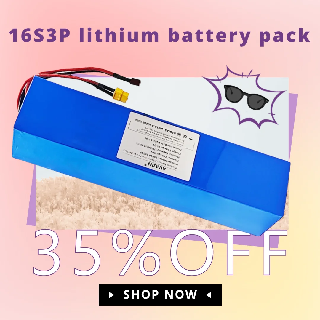 60V High-Power Lithium Battery 10.5Ah 10500mAh 18650 1500W with Built-In BMS Lithium-Ion 16S3P Battery Pack for Power Tools
60V High-Power Lithium Battery 10.5Ah 10500mAh 18650 1500W with Built-In BMS Lithium-Ion 16S3P Battery Pack for Power Tools