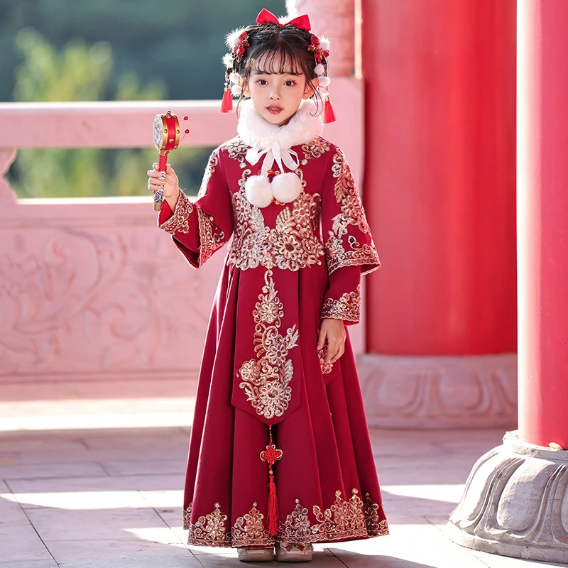 Kids Retro Hanfu Wedding Flower Girl Dress Children Party Birthday Gift Dresses Girls Chinese Festive 2025 New Year Clothes
Kids Retro Hanfu Wedding Flower Girl Dress Children Party Birthday Gift Dresses Girls Chinese Festive 2025 New Year Clothes