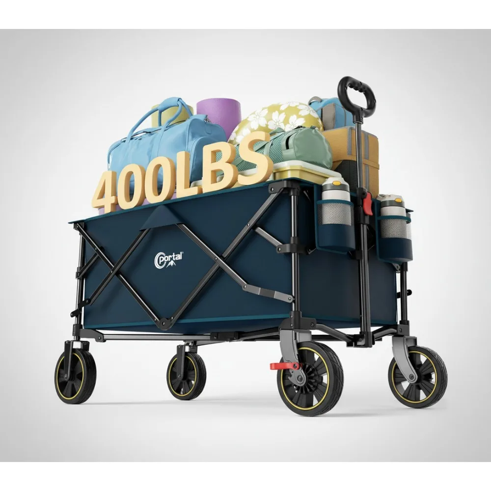 Collapsible Folding Wagon Cart, Heavy Duty 400 lbs Capacity, Foldable Utility Cart for Camping, Shopping, Beach
Collapsible Folding Wagon Cart, Heavy Duty 400 lbs Capacity, Foldable Utility Cart for Camping, Shopping, Beach