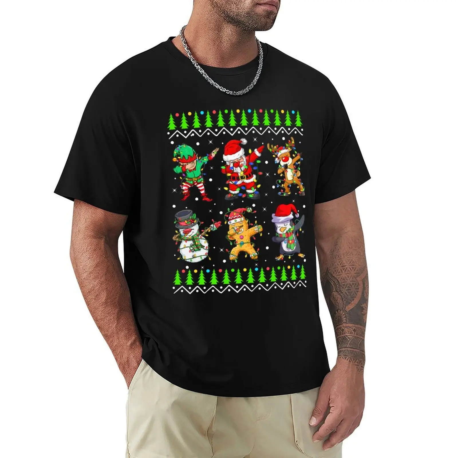 Dabbing Dab Santa Elf Penguin Friends Christmas Lights Ugly Sweater T-Shirt Creative Graphic Tee Shirt
Dabbing Dab Santa Elf Penguin Friends Christmas Lights Ugly Sweater T-Shirt Creative Graphic Tee Shirt