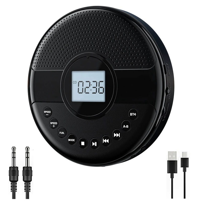 Bluetooth CD-плеер, автомобильный CD-плеер с двойным динамиком, перезаряжаемый плеер с кабелем AUX для наушников для автомобиля
Bluetooth CD-плеер, автомобильный CD-плеер с двойным динамиком, перезаряжаемый плеер с кабелем AUX для наушников для автомобиля