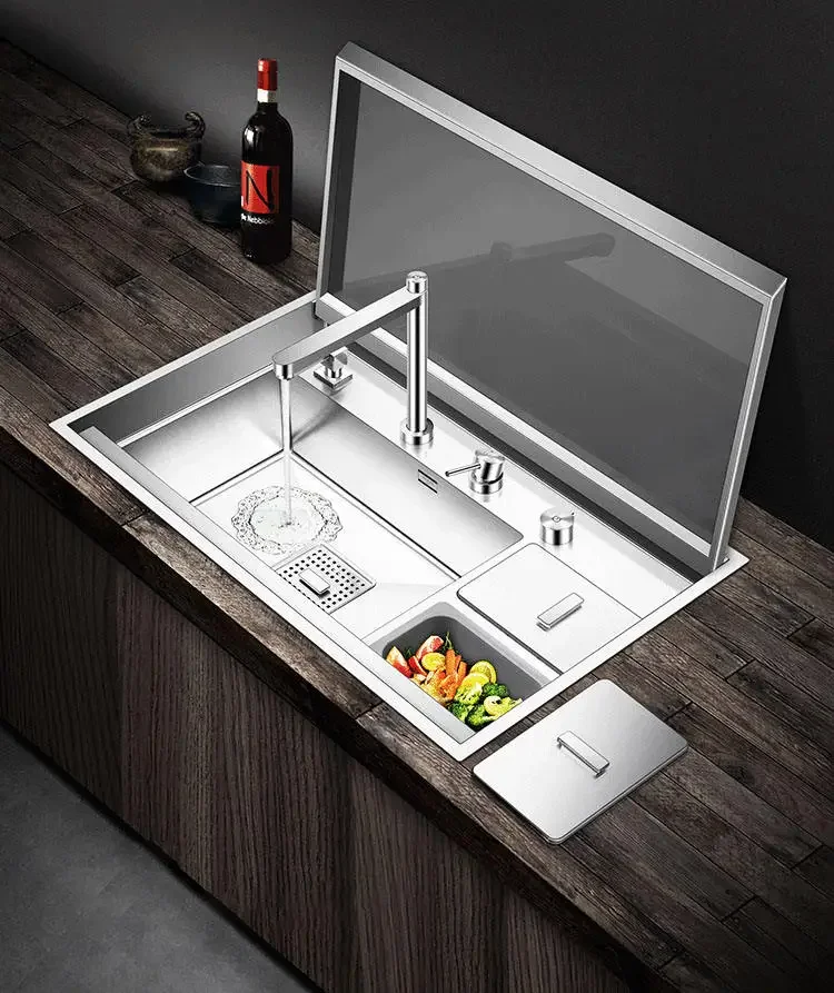 -Hidden Kitchen Sink with Cup washer Drain Basket And Pipe Lifting faucet Fregaderd Kitchen Sink
-Hidden Kitchen Sink with Cup washer Drain Basket And Pipe Lifting faucet Fregaderd Kitchen Sink