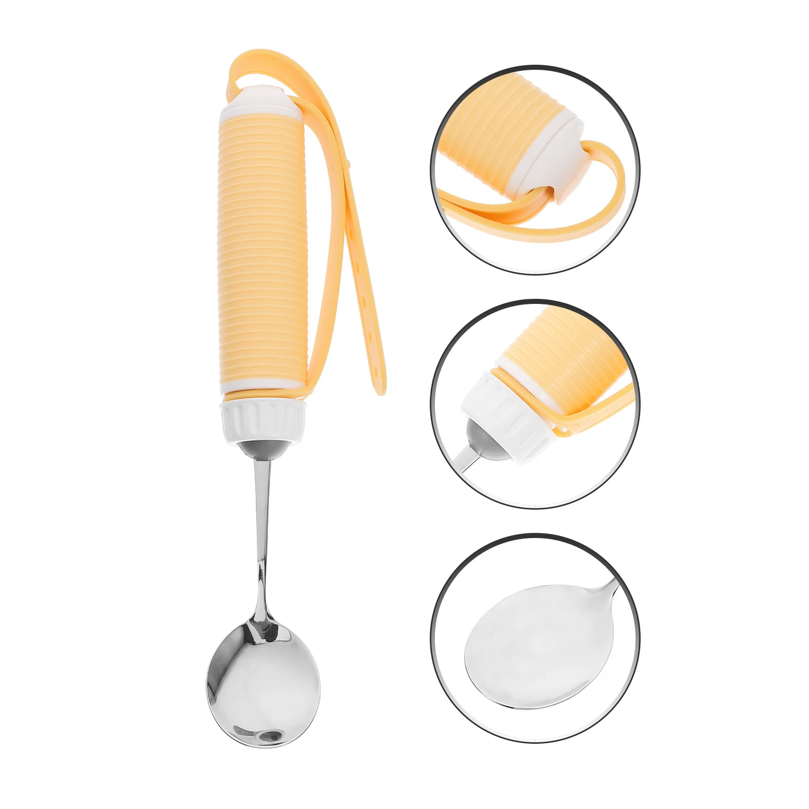 Противоскользящая ложка для пожилых людей, желтая, из нержавеющей стали, адаптивная, с поворотом на 360 градусов, для слабых рук и при трепетании
Противоскользящая ложка для пожилых людей, желтая, из нержавеющей стали, адаптивная, с поворотом на 360 градусов, для слабых рук и при трепетании