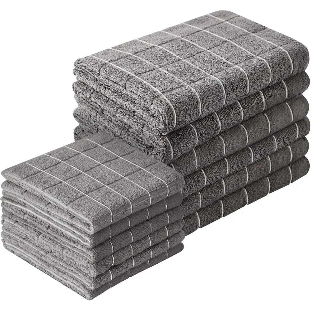 Kitchen Towels and Dishcloths Set, 26x18 and 12x12 Inches, 12-Piece Lint-Free Dish Towels for Drying, Grey
Kitchen Towels and Dishcloths Set, 26x18 and 12x12 Inches, 12-Piece Lint-Free Dish Towels for Drying, Grey
