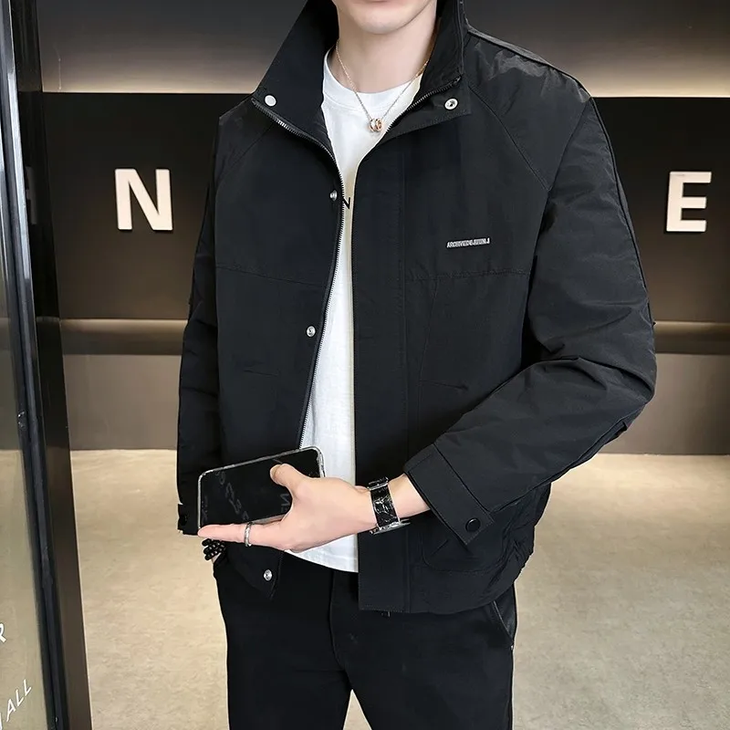 Casual Trendy Men's Jacket Stand Collar Long Sleeve Youth Fashion Outerwear Spring Autumn New Style Polyester Fiber Standard Fit
Casual Trendy Men's Jacket Stand Collar Long Sleeve Youth Fashion Outerwear Spring Autumn New Style Polyester Fiber Standard Fit