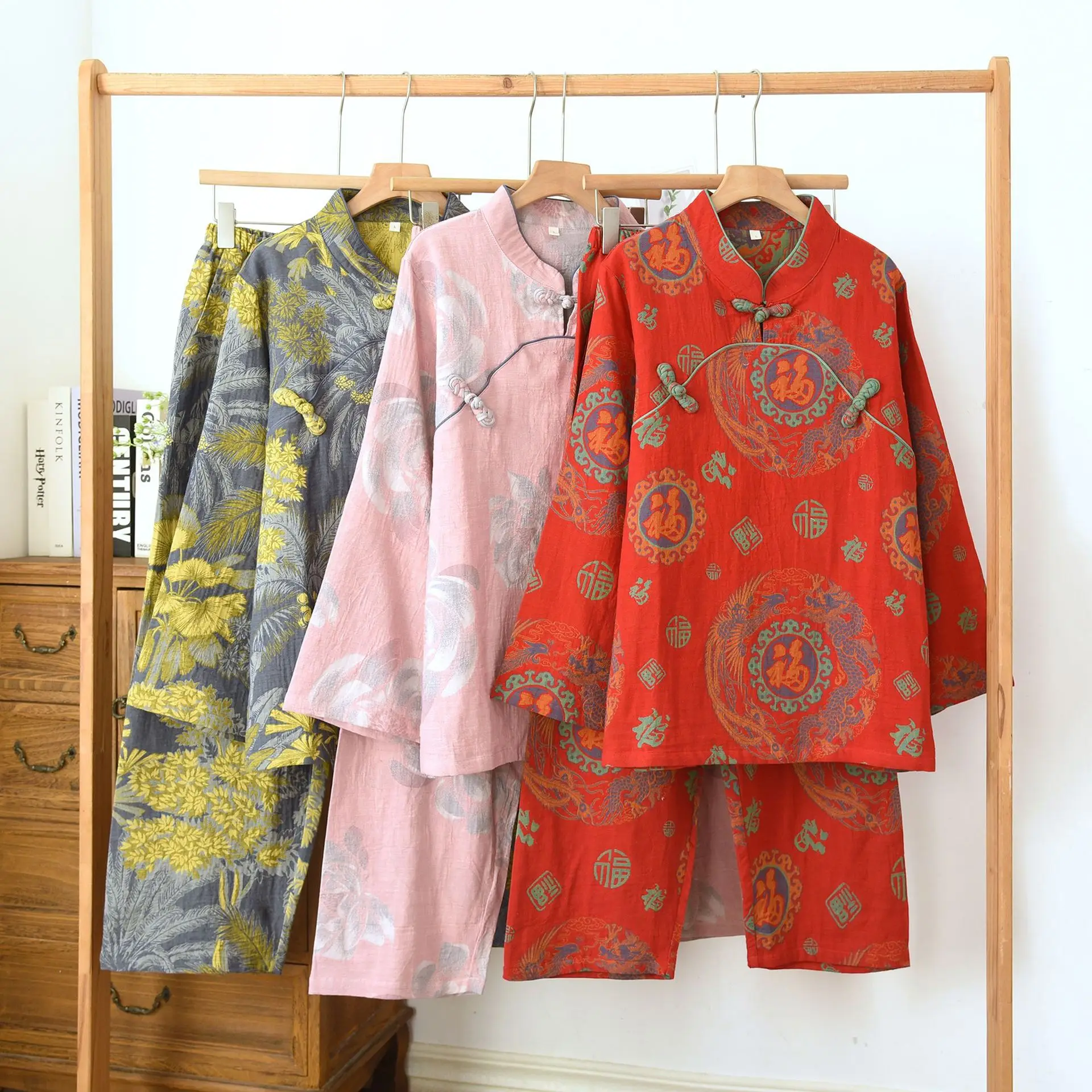 National Chinese Style Double-sided Jacquard Cotton Pajamas Women Stand Collar Button Decor Long Sleeve Long Pants Pijama Suit
National Chinese Style Double-sided Jacquard Cotton Pajamas Women Stand Collar Button Decor Long Sleeve Long Pants Pijama Suit