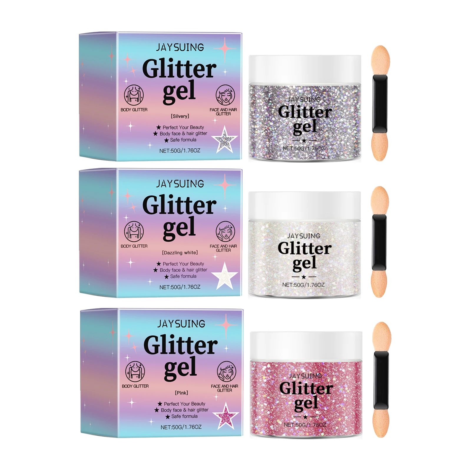 Body Glitter Gel Pink White Silver Face Hair Nail Sparkles Glitter Gel Eyeshadow Shine Sequin Mermaid Festival Makeup Decoration
Body Glitter Gel Pink White Silver Face Hair Nail Sparkles Glitter Gel Eyeshadow Shine Sequin Mermaid Festival Makeup Decoration