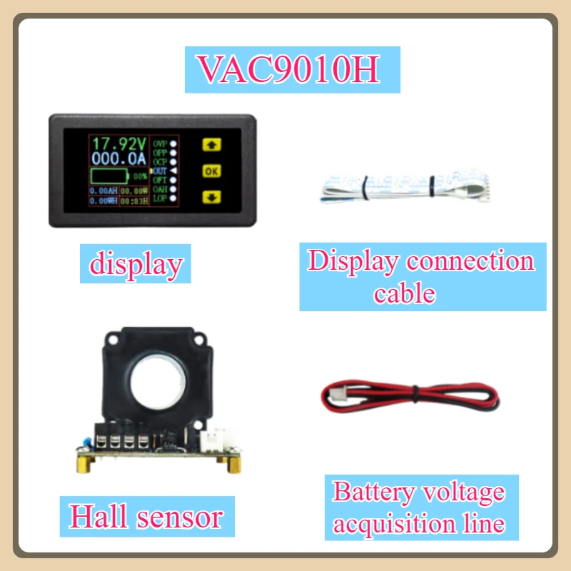 DC 90V 500A Digital Voltmeter Ammeter Voltage Current KWh Watt Meter 12v 24v 48v 72V Battery Capacity Power Monitoring VAC9010H
DC 90V 500A Digital Voltmeter Ammeter Voltage Current KWh Watt Meter 12v 24v 48v 72V Battery Capacity Power Monitoring VAC9010H